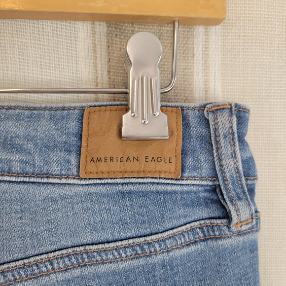 American Eagle Stretch Real Good High Rise Skinny Kick Jeans Blue Size 4 Long - Picture 8 of 12